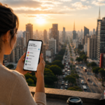 Pessoa pesquisando o que fazer em São Paulo pelo celular