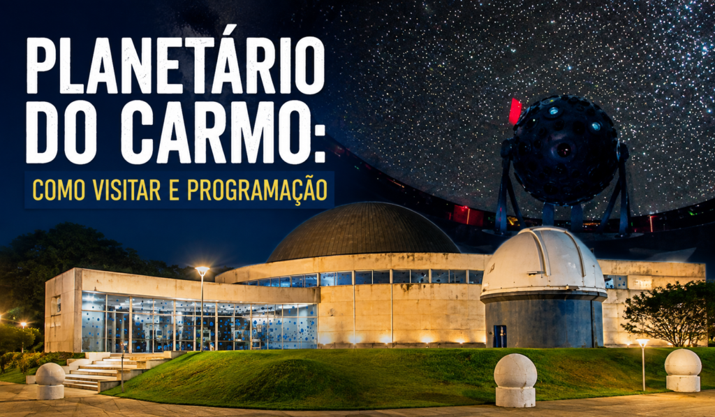 Planetário do Carmo em São Paulo com céu estrelado e área externa