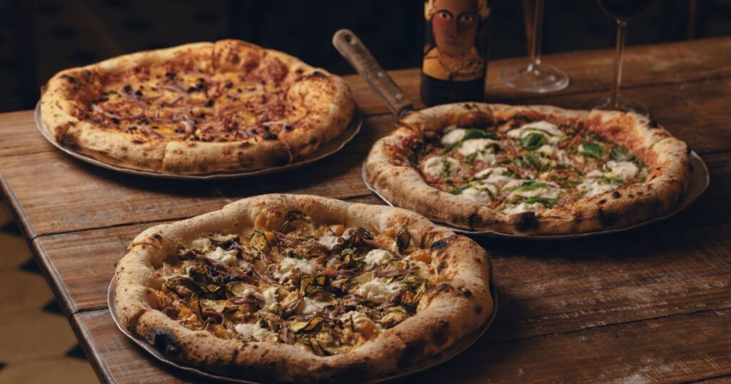 Pizza criativa do Festival de Pizza da Bráz com Chefs internacionais