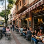 Vários pratos representativos de restaurantes da Barra Funda em São Paulo, incluindo comida coreana, brasileira e de frutos do mar