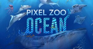 Exposição imersiva Pixel Zoo Ocean no Nubank Arte Lab em São Paulo, com projeções de ecossistemas marinhos